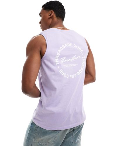 Threadbare Logo Print Vest - Purple