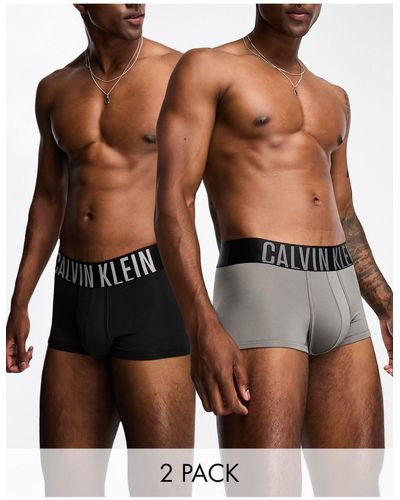 Calvin Klein Set Van 2 Boxershorts Met Lage Taille - Bruin