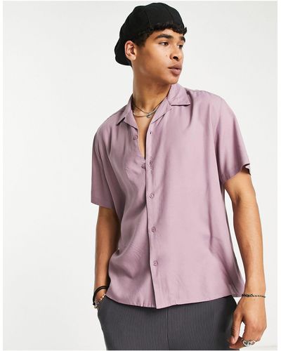Reclaimed (vintage) Inspired - chemise en viscose avec col à revers - Violet