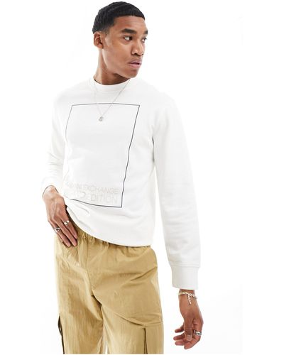 Armani Exchange Large Box Logo Sweatshirt - White