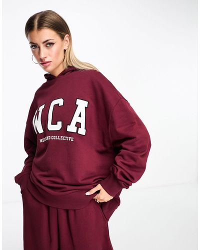 ASOS Oversized Hoodie With Wca Logo - Red