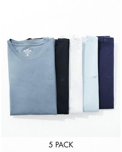 Hollister – 5er-pack t-shirts - Blau