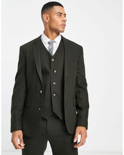 ASOS Wedding Skinny Wool Mix Suit Jacket - Green