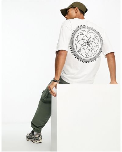 Jack & Jones Originals - t-shirt oversize avec imprimé mandala dans le dos - Blanc