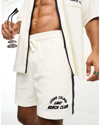 GANT Short d'ensemble style sportif color block en tissu éponge - et bleu marine - Blanc