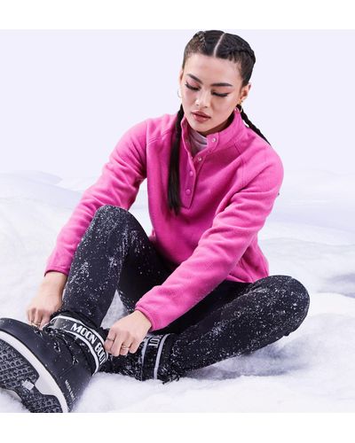 ASOS 4505 – skihose aus fleece mit druckknöpfen - Pink
