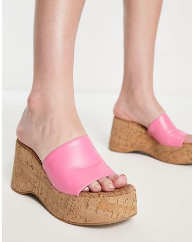 Madden Girl Zaharra Cork Platform Sandal - Pink