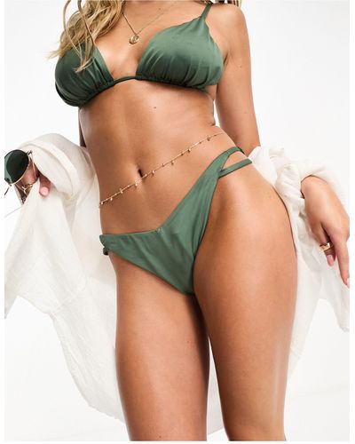 AsYou Mix & Match Tanga Bikini Bottom With Strappy Side - Green