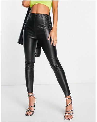 ASOS Super Skinny Sculpt Leather Look Trousers - Black