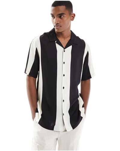 PacSun Bold Stripe Short Sleeve Shirt - Black