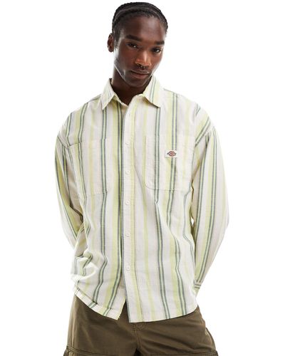 Dickies Glade Spring Long Sleeve Striped Shirt - Natural
