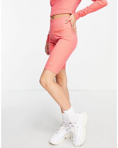 adidas Originals – gerippte legging-shorts - Orange