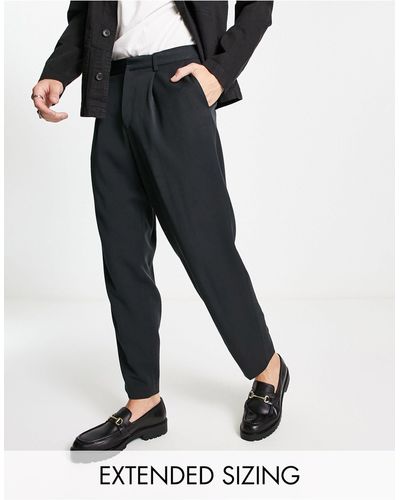 ASOS Oversized Tapered Smart Trousers - Black