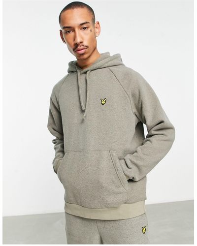 Lyle & Scott Vintage End On End Texture Oversized Hoodie - Gray