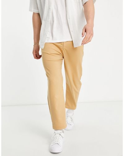 Pull&Bear Loose Tailored Trousers - Natural