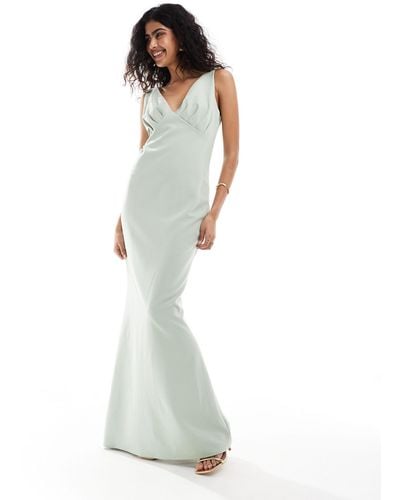 Pretty Lavish Bridesmaid Crepe Maxi Dress - White