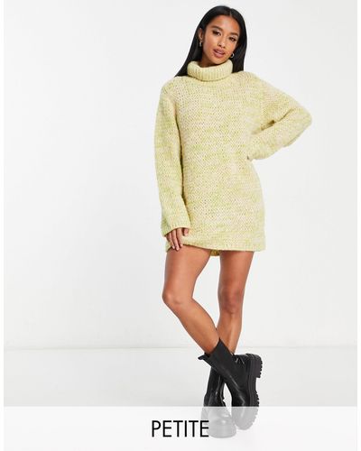 Pieces Roll Neck Mini Sweater Dress - Natural