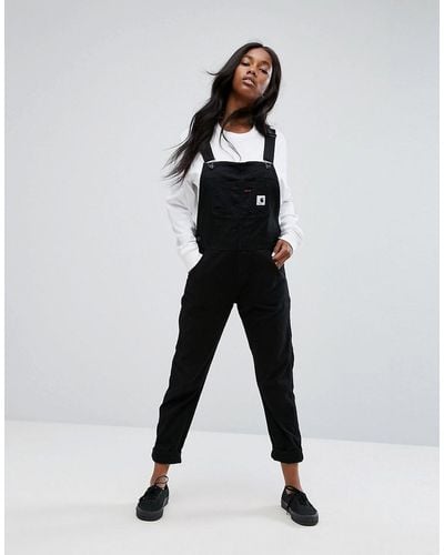 Carhartt Relaxed Overalls In Stretch Canvas - Black
