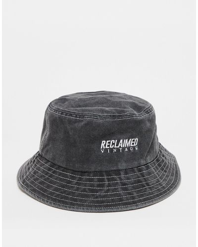 Reclaimed (vintage) Cappello da pescatore unisex con logo - Nero
