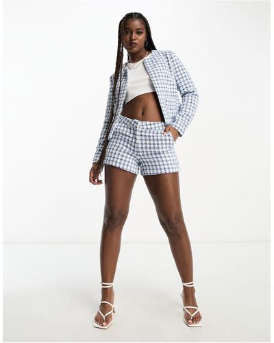 Jdy Boucle Shorts Co-ord - White