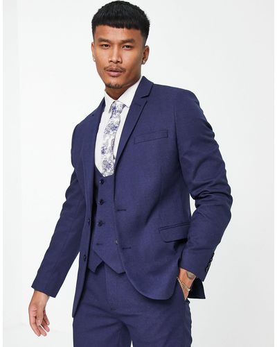 ASOS Wedding - Super Skinny Colbert - Blauw