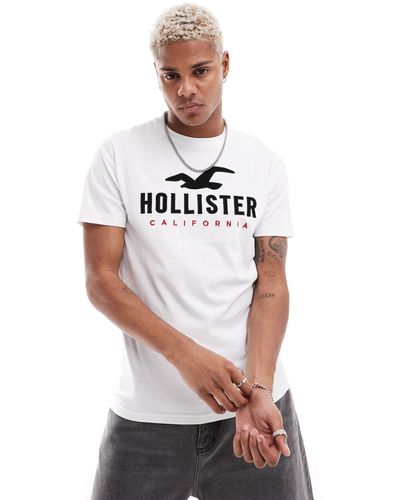 Hollister – tech – t-shirt mit logo - Weiß