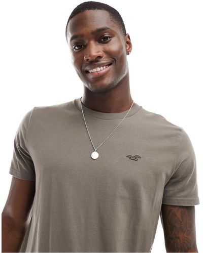 Hollister Small Icon Logo T-shirt - Brown