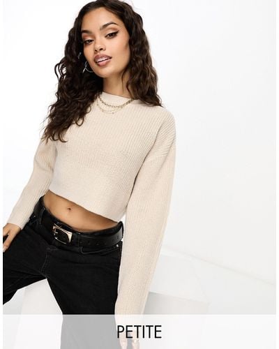 Only Petite Cropped Sweater - Natural