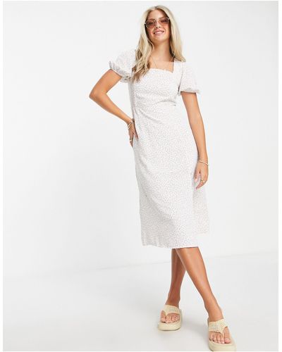 Glamorous Square Neck Midi Dress - White