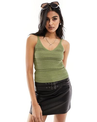 New Look Knitted Cami Vest - Green