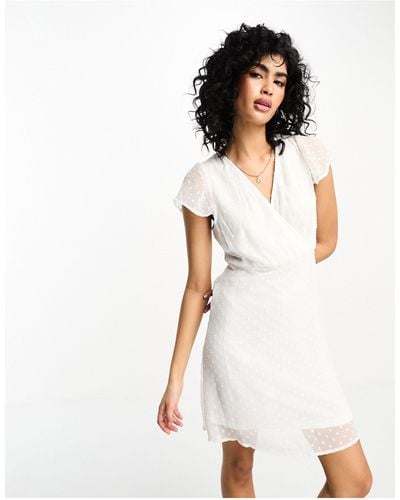 Vila Dobby Mini Dress - White