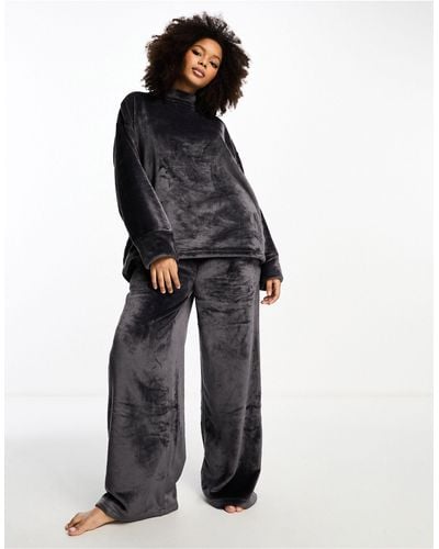 Loungeable Oversized Cozy Lounge Sweater And Pants Set - Blue