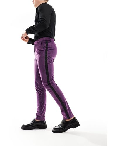 ASOS Skinny Tuxedo Suit Trouser - Purple