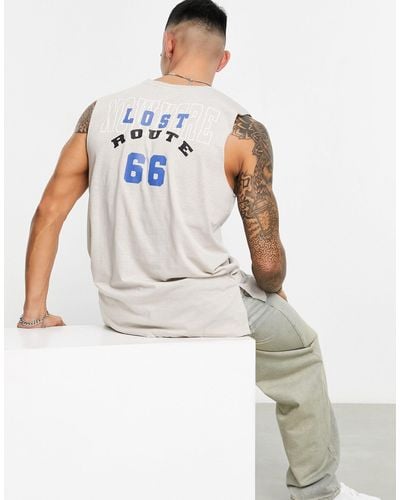 Bolongaro Trevor Camiseta color sin mangas con estampado en la espalda - Blanco