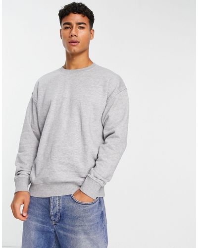 New Look Sweatshirt Met Ronde Hals - Grijs