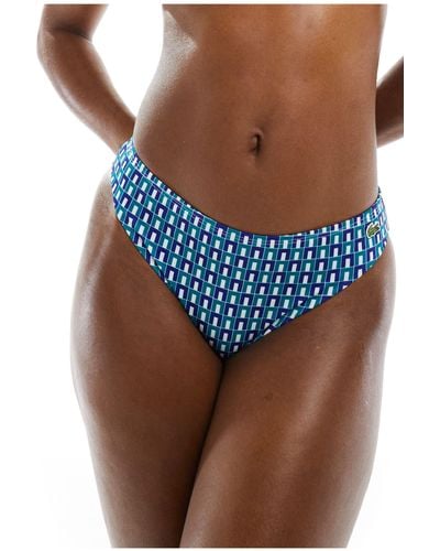 Lacoste – bikinihose mit geometrischem muster - Blau