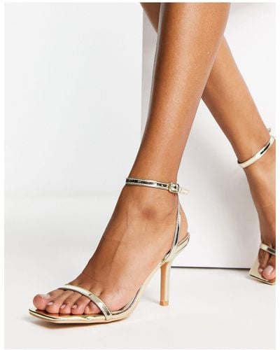 Glamorous Barely There Heeled Sandals - White