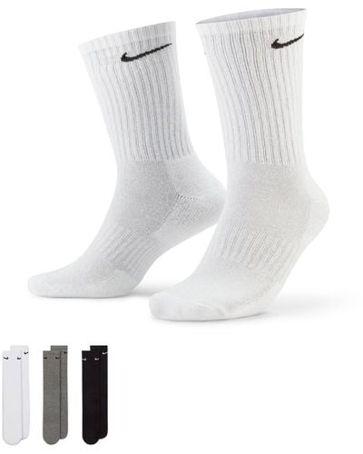Nike Training Everyday Cushioned 3 Pack Crew Sock - White