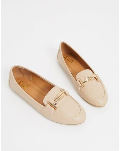 Raid Nidhi Loafer With Gold Snaffle - Natural