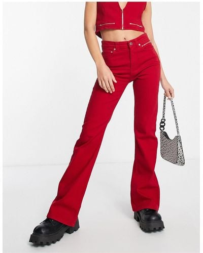 ASOS Fla Jeans - Red