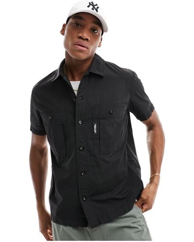 Marshall Artist Double Pocket Short Sleeve Shirt - Black