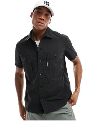 Marshall Artist Camicia a maniche corte nera con doppia tasca - Nero