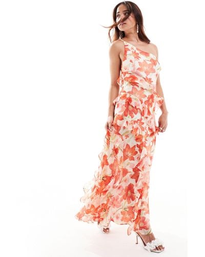 Forever New One Shoulder Ruffle Maxi Dress - Pink
