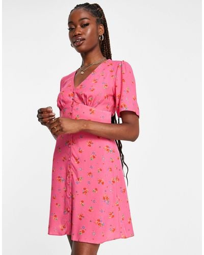 Nobody's Child Alexa Ditsy Print Mini Dress - Pink