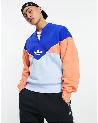 adidas Originals Adicolor - Next - Sweatshirt Met Halve Rits - Blauw