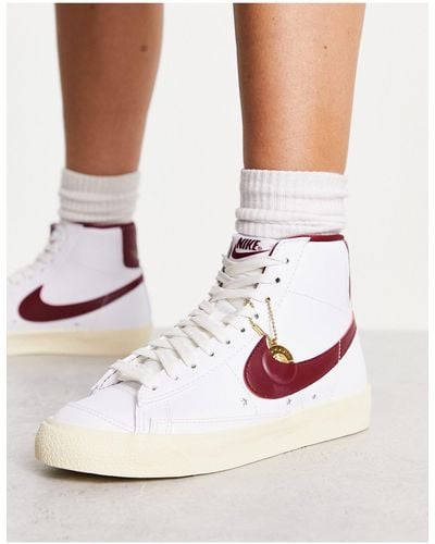 Nike Blazer mid '77 - sneakers bianche e bordeaux - Bianco