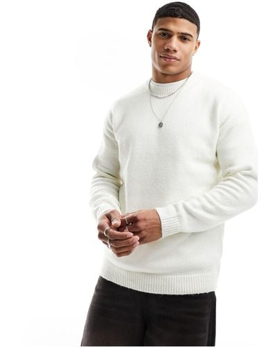Only & Sons Oversized Drop Shoulder Knit Jumper - White