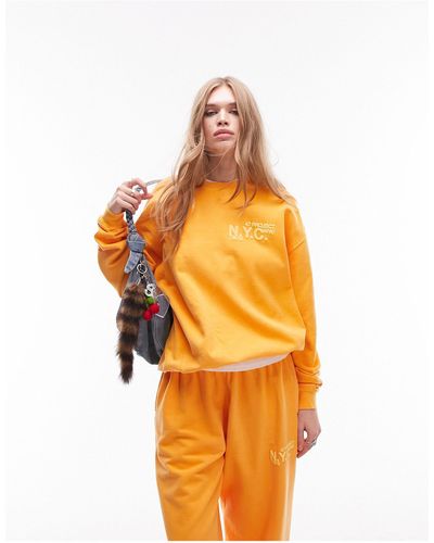 TOPSHOP Sweaters Met New York-print - Oranje