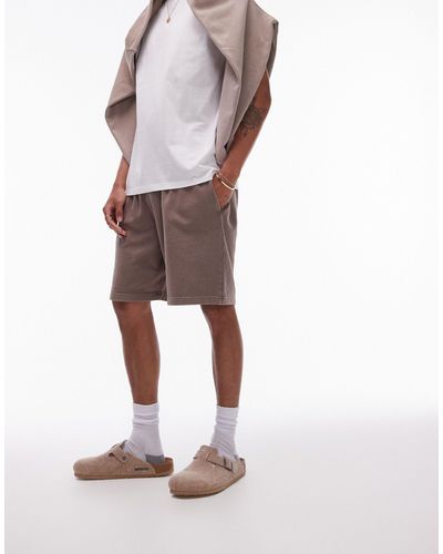 TOPMAN Oversized Fit Jersey Shorts - White