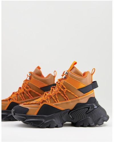 ASOS District Chunky Hiker Sneakers - Orange